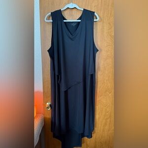 NWOT Cuddl Duds Silky Tank Dress with Asymmetrical Overlay, 
SIZE:3X